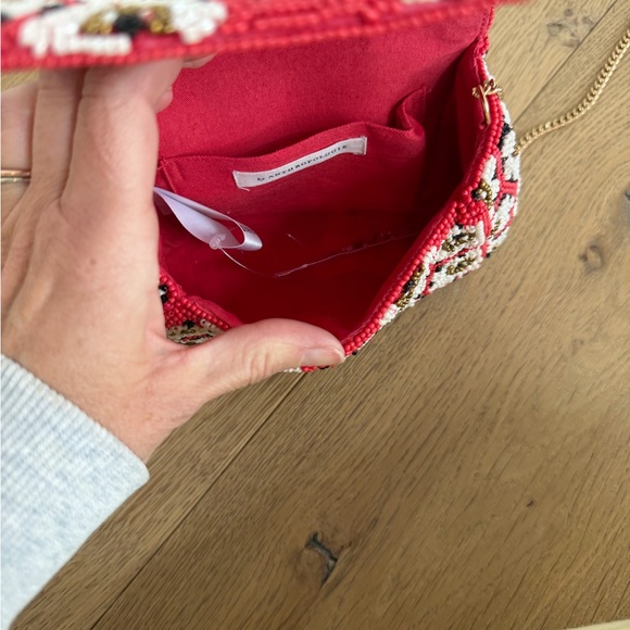 Anthropologie Beaded Floral Crossbody Bag / Clutch - Picture 4 of 13